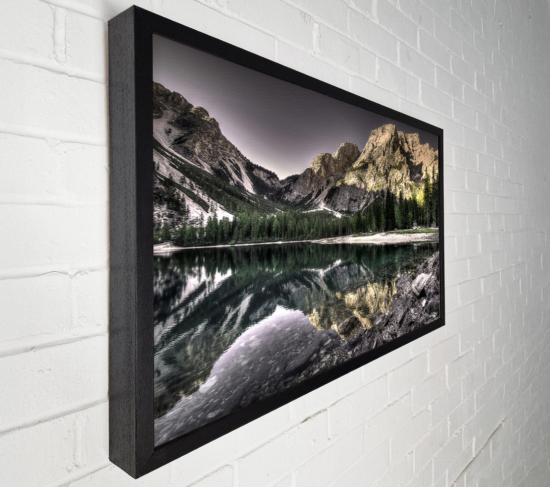  A Canvas Print of Golden Mountain Reflections Canvas Print