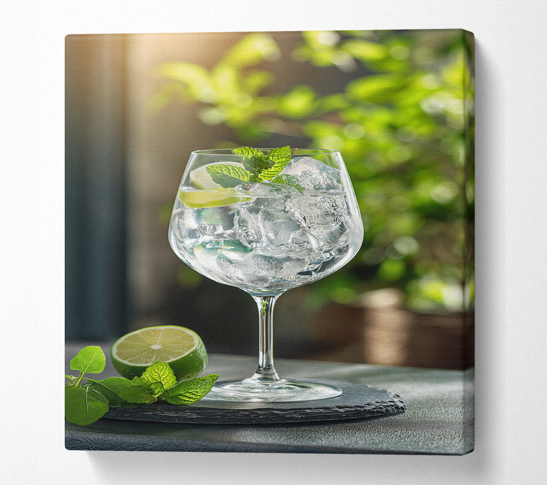  A Canvas Print of Gin And Tonic Drink Canvas Wall Art