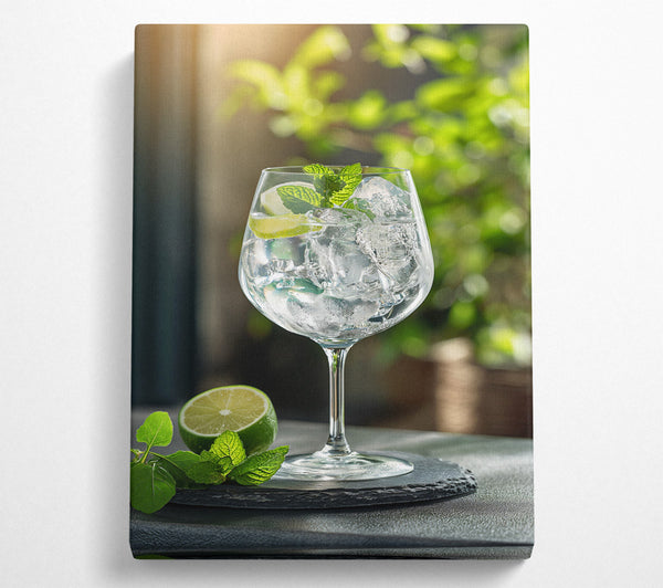  A Canvas Print of Gin And Tonic Drink Canvas Wall Art