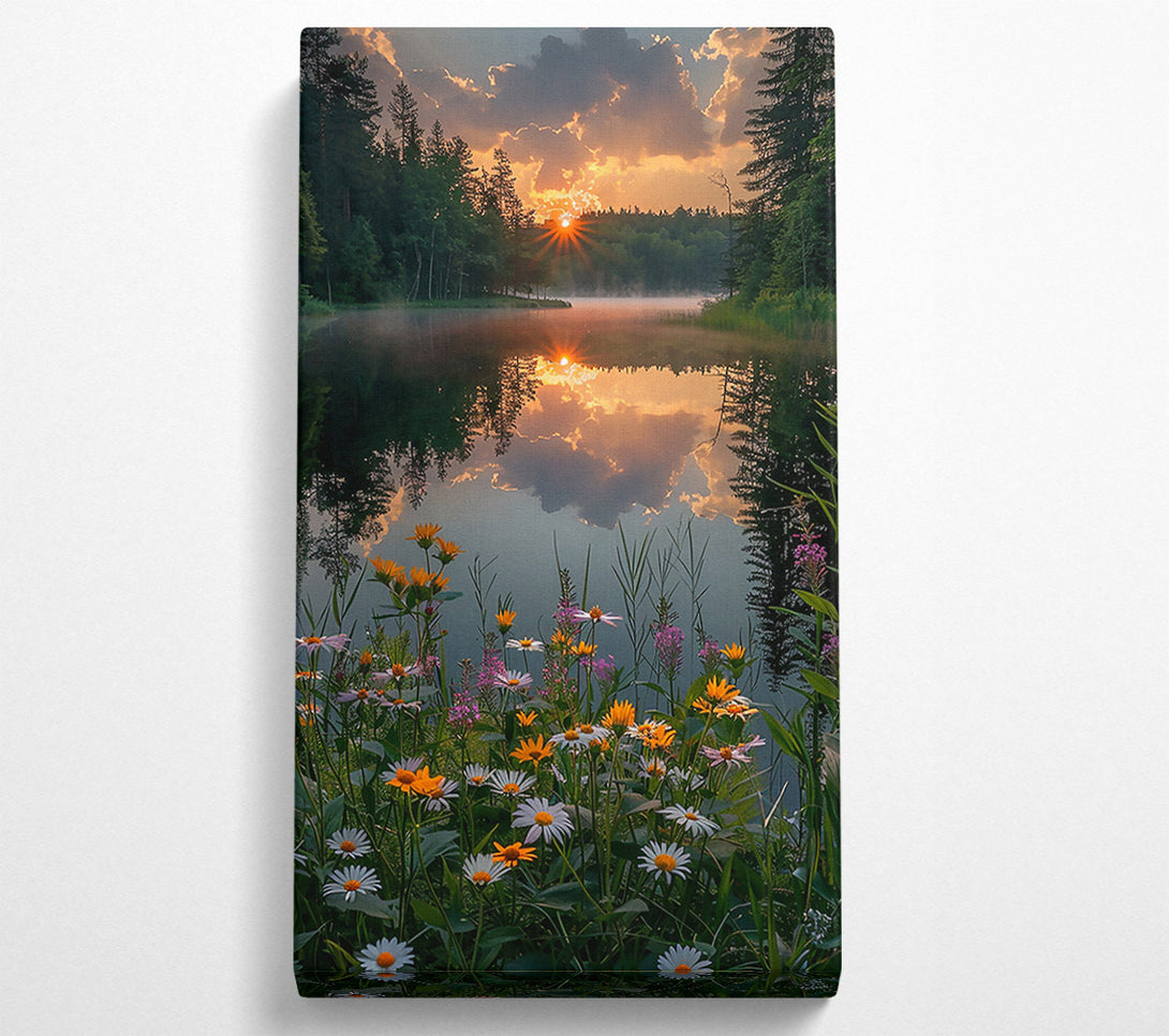  A Canvas Print of Golden Sunset Reflection Canvas Print