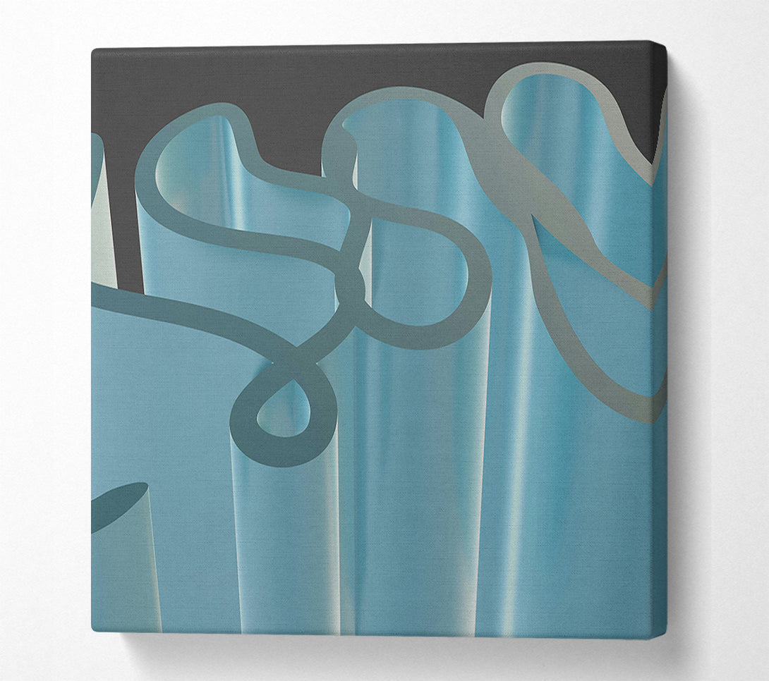  A Canvas Print of Teal Abstract Flow Canvas Art