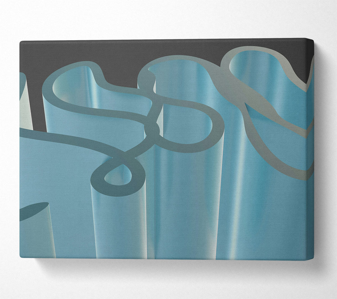  A Canvas Print of Teal Abstract Flow Canvas Art