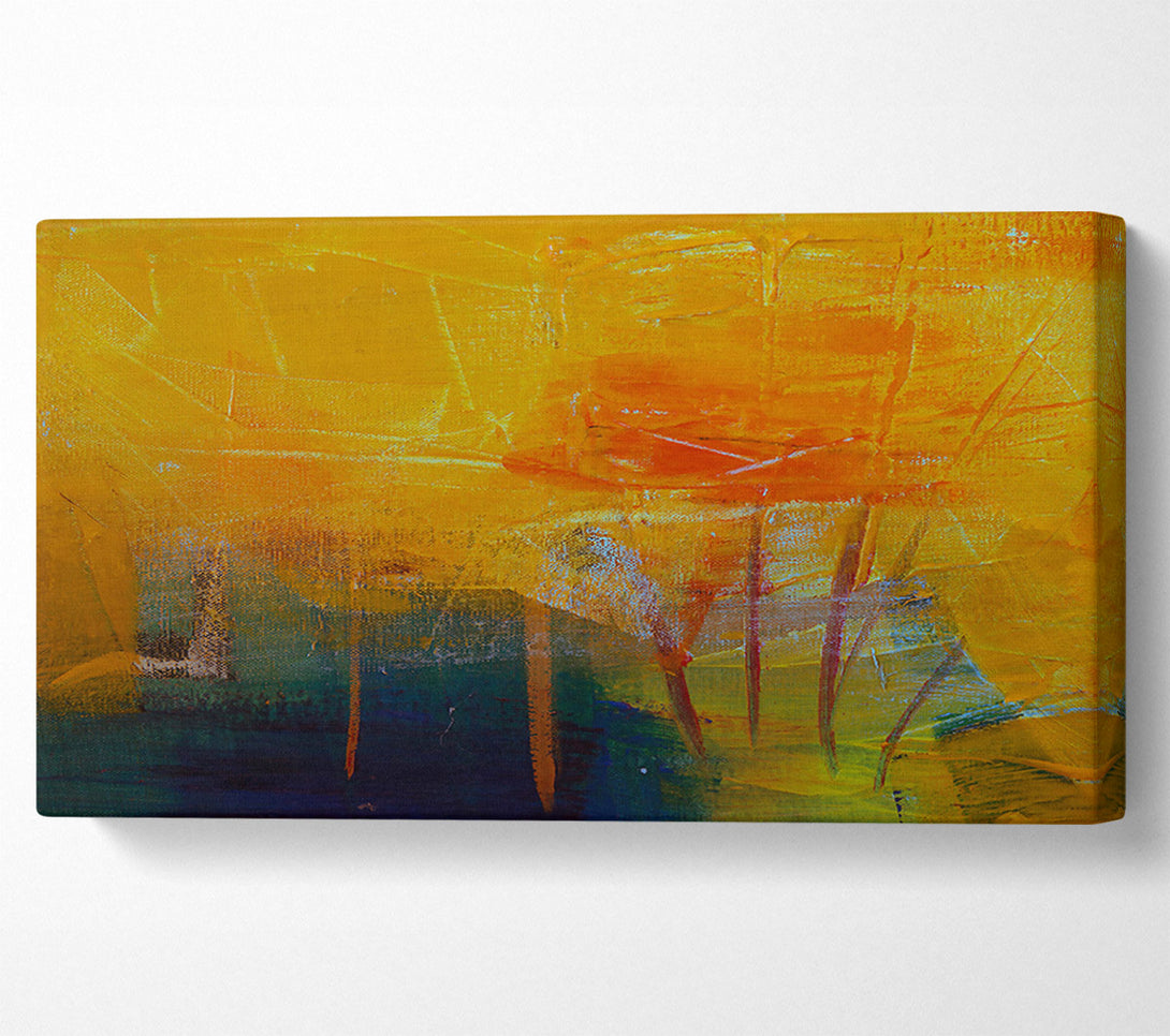  A Canvas Print of Golden Strokes Of Sunset. Canvas Print