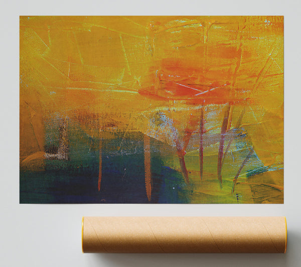 Golden Strokes Of Sunset. Poster