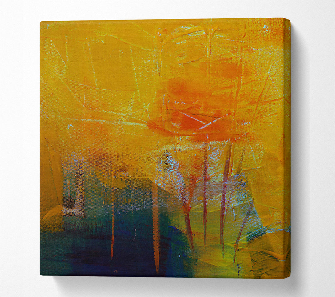  A Canvas Print of Golden Strokes Of Sunset. Canvas Print