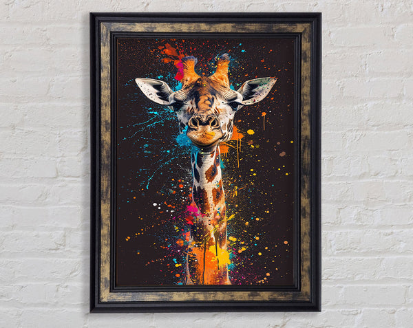 Giraffe Splash Framed Print