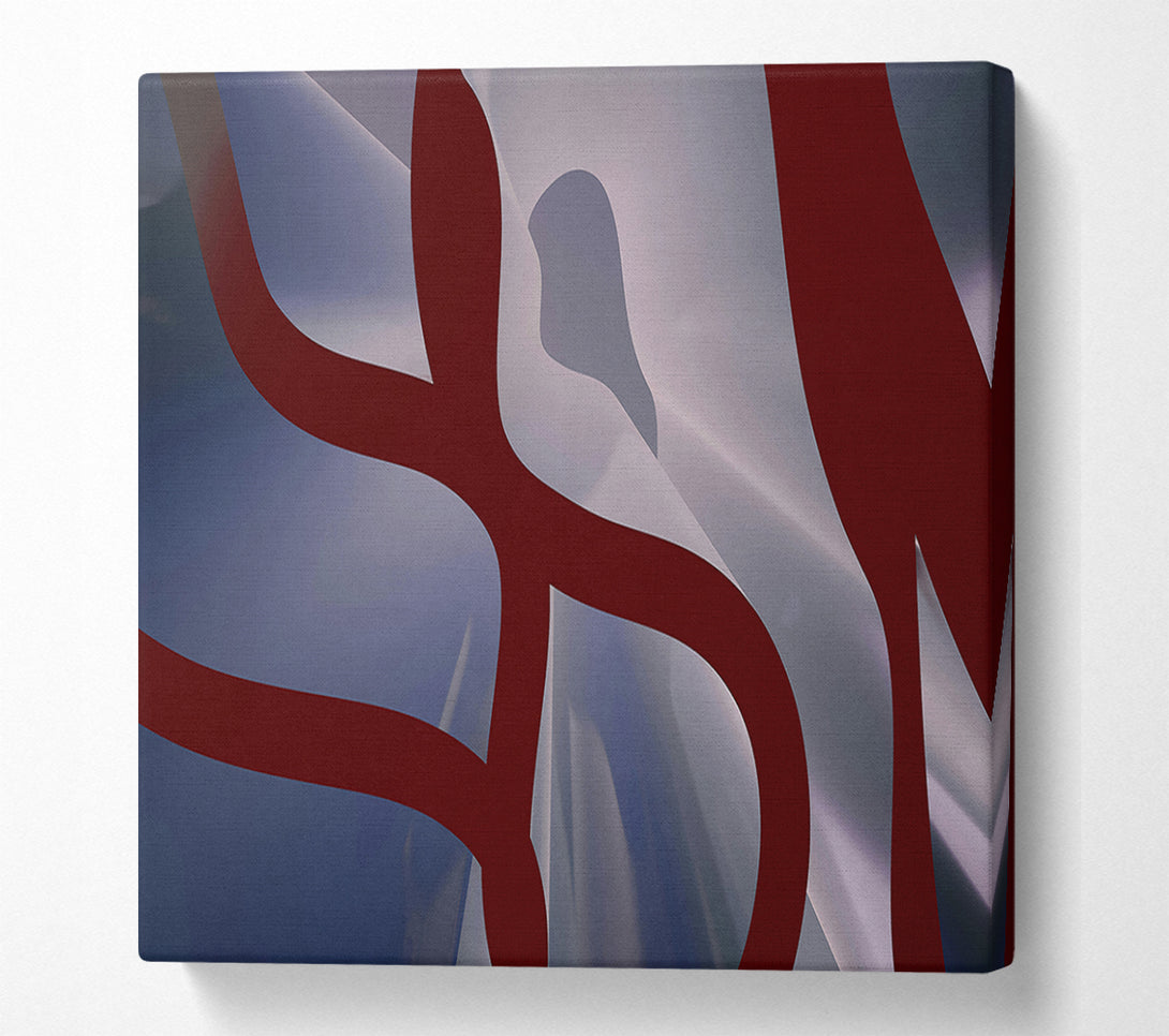  A Canvas Print of Crimson Curving Forms. Canvas Wall Art