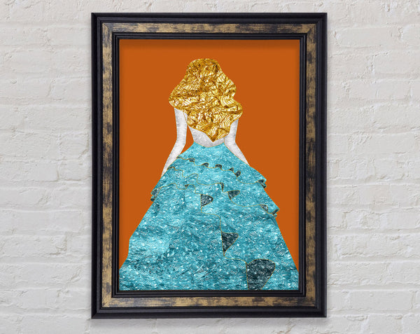 Girl In Blue Dress Framed Print