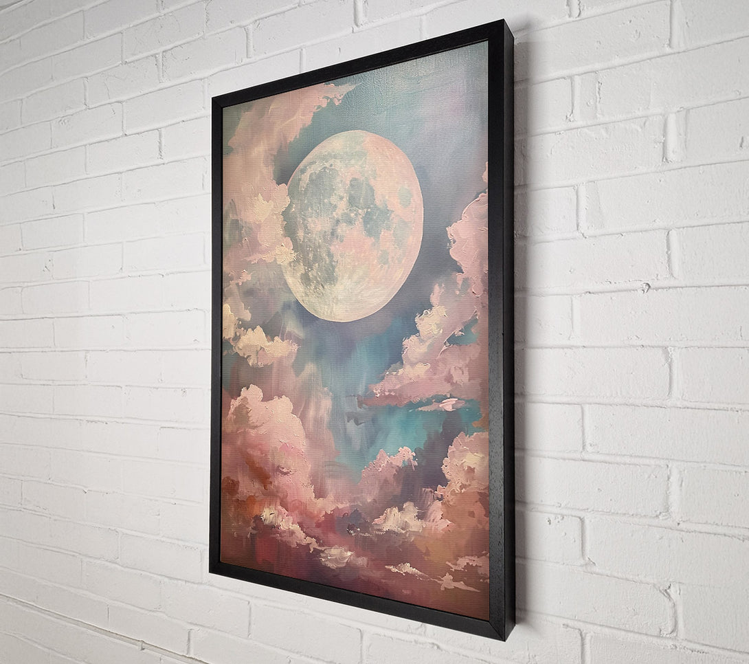  A Canvas Print of Pale Moon And Clouds Canvas Print