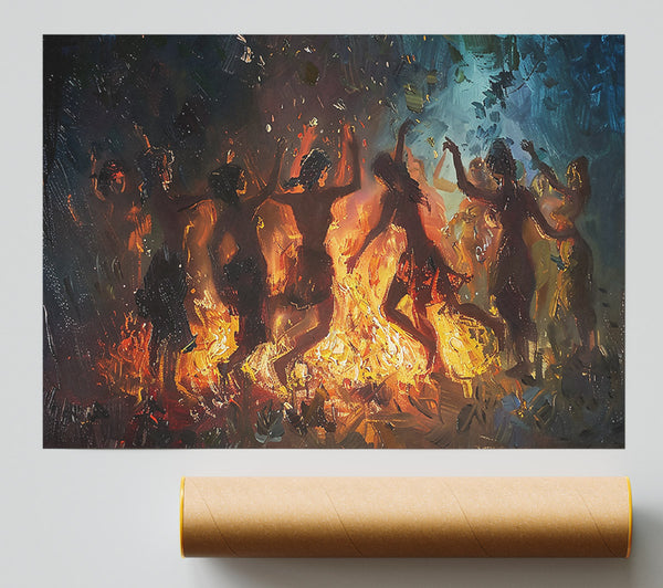 Orange Flame Dance Giclee Print