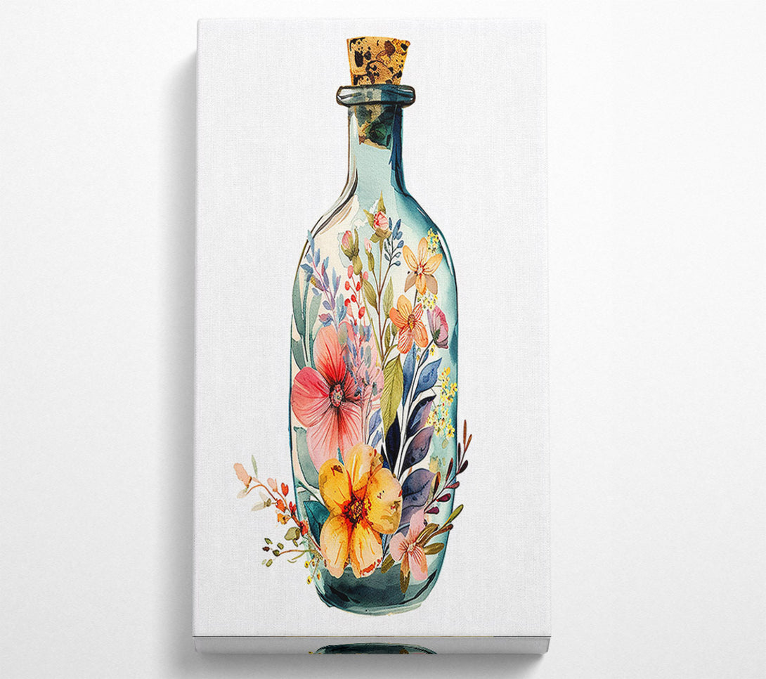  A Canvas Print of Glass Bottle Flowers Canvas Print