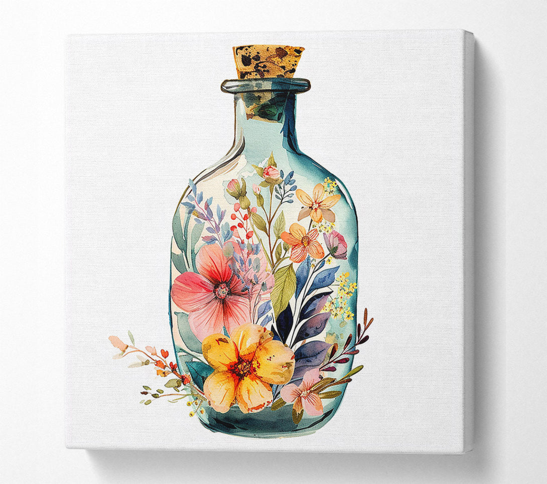  A Canvas Print of Glass Bottle Flowers Canvas Print