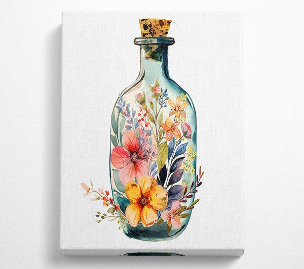  A Canvas Print of Glass Bottle Flowers Canvas Print