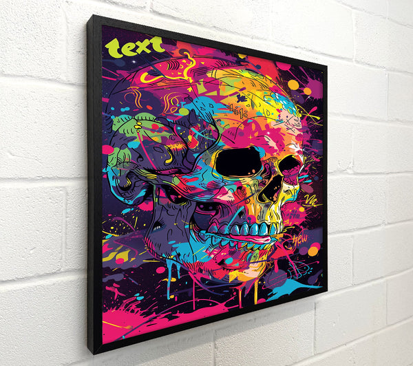Yellow Splatter Skull