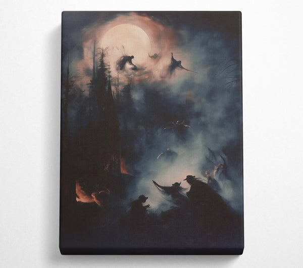  A Canvas Print of Crimson Moon'S Embrace Canvas Print