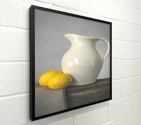 White Pitcher And Lemons