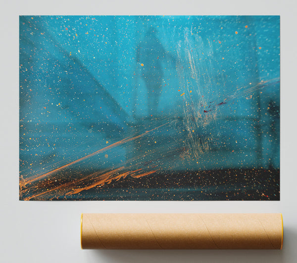 Azure Dust And Lines Poster