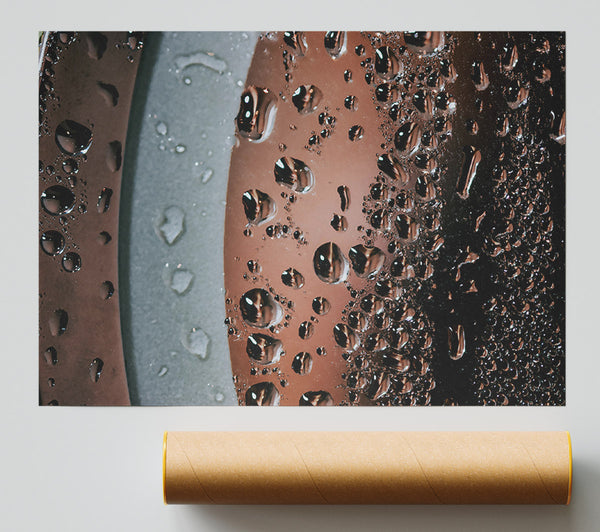 Copper Water Drops Poster