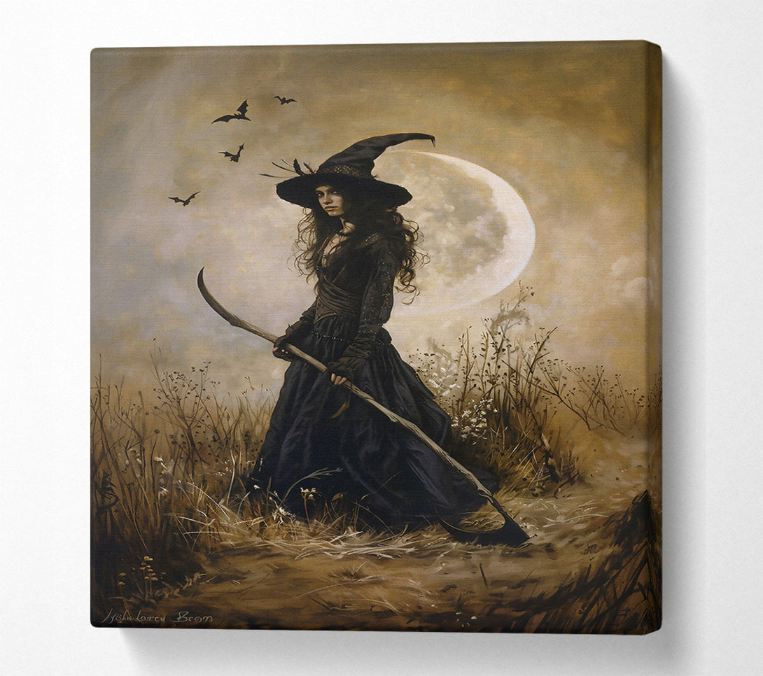  A Canvas Print of Black Moon Witch Canvas Print