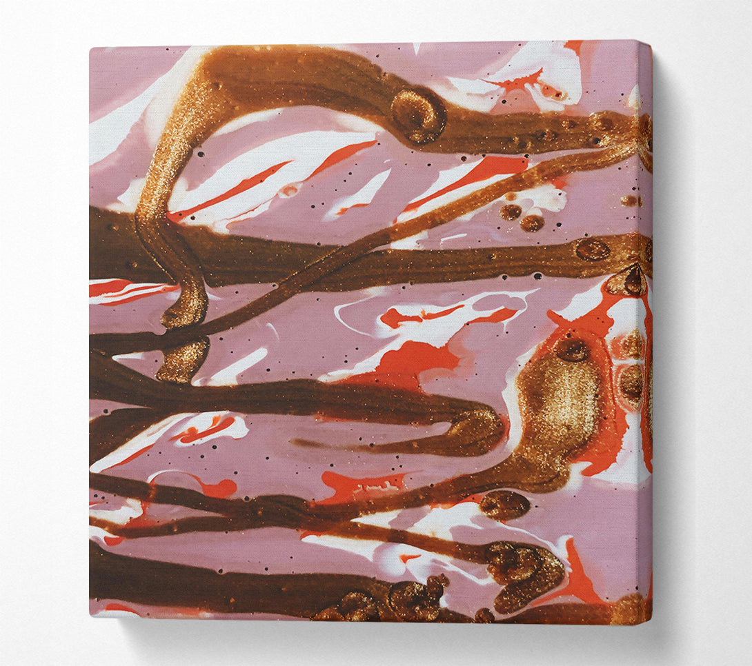  A Canvas Print of Golden Mauve Swirls Canvas Art