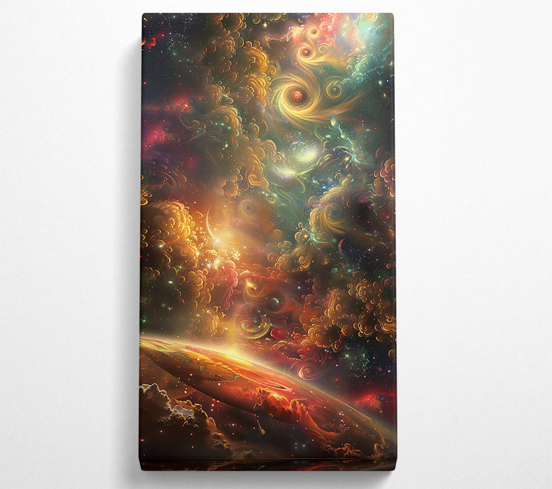  A Canvas Print of Golden Cosmic Awakening Canvas Wall Art