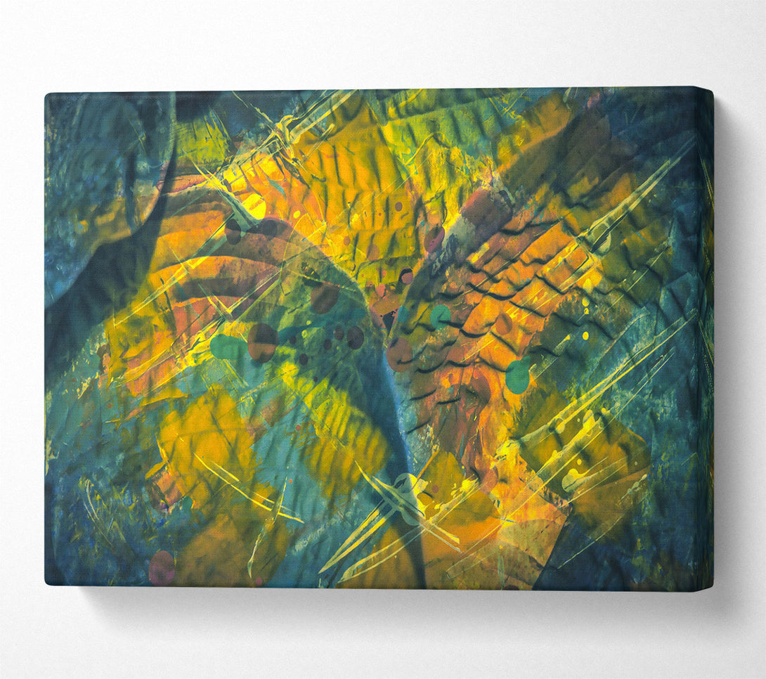  A Canvas Print of Golden Abstract Swirl Canvas Art