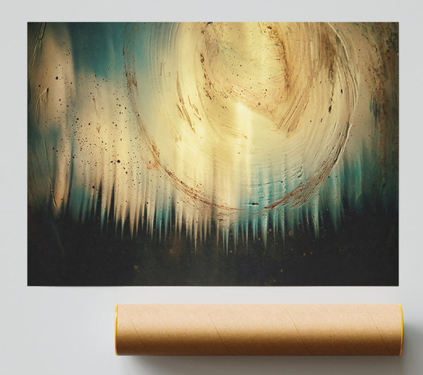 Golden Abstract Swirl Giclee Print