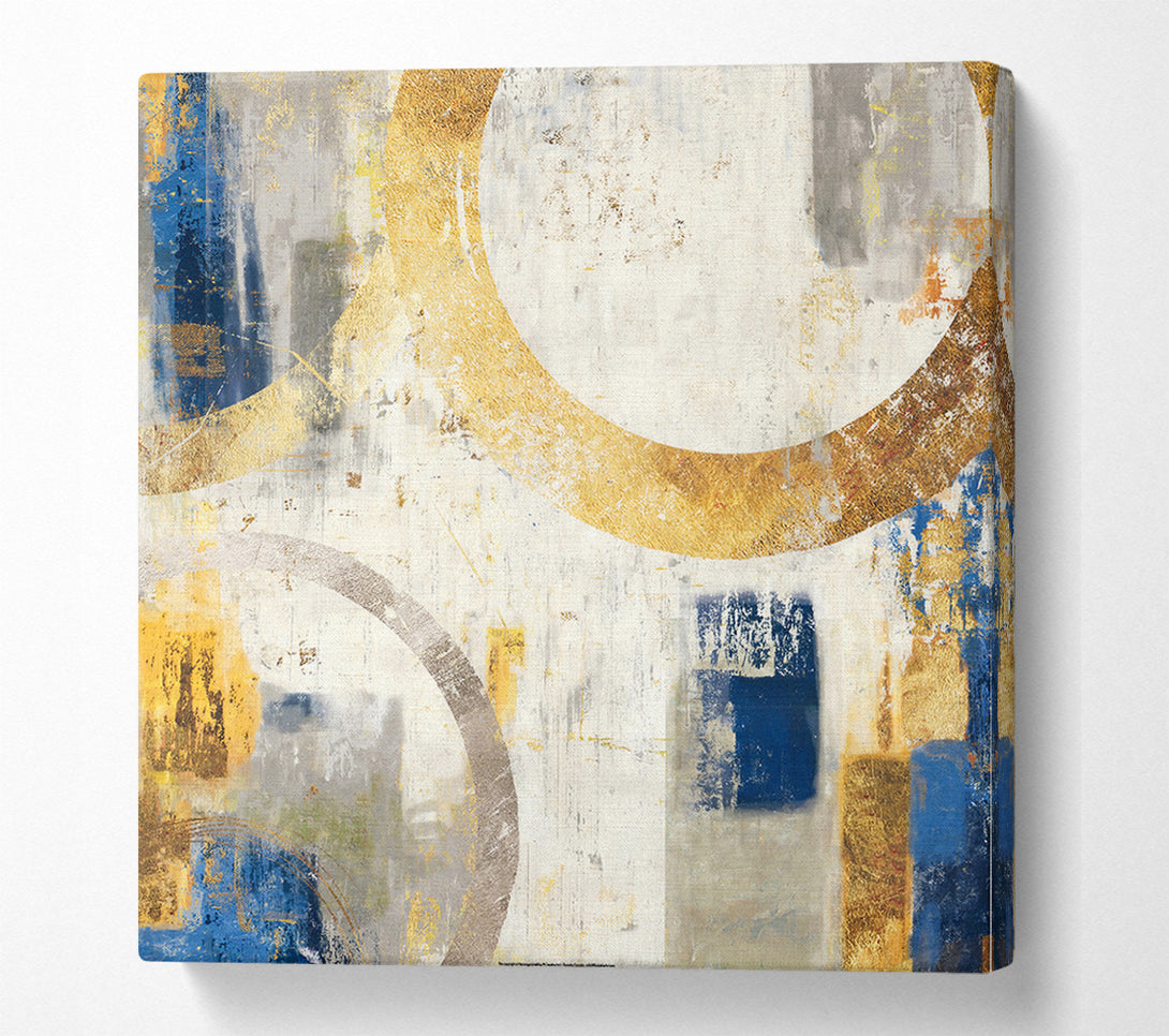  A Canvas Print of Gold Abstract Circles Canvas Print