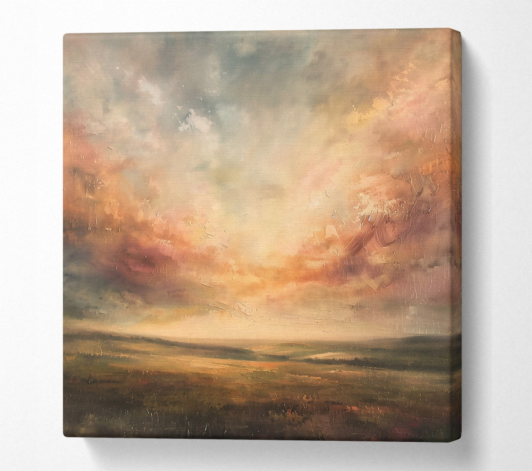  A Canvas Print of Golden Sunset Landscape Canvas Art