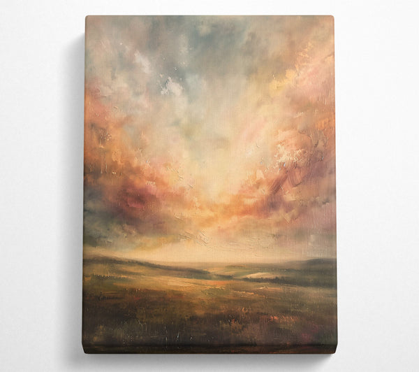  A Canvas Print of Golden Sunset Landscape Canvas Art