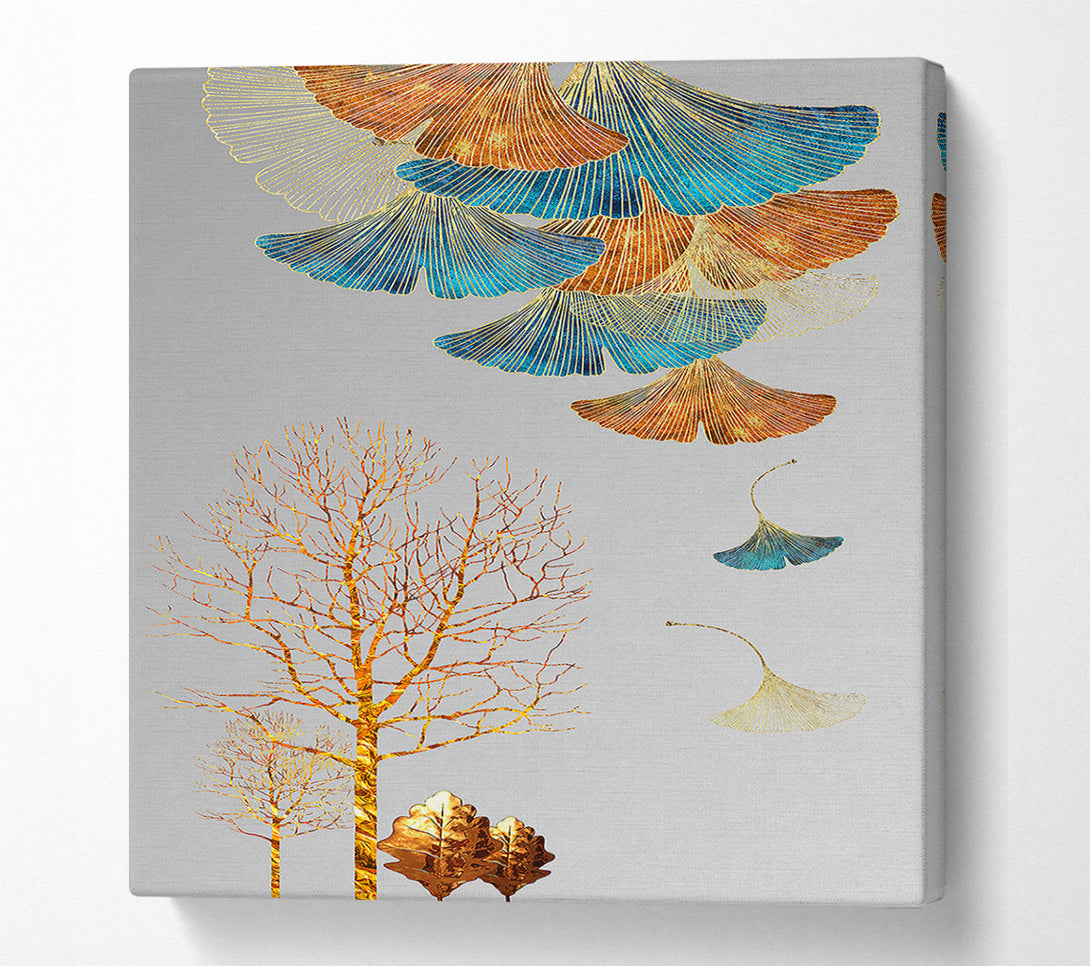  A Canvas Print of Gold Abstract Foliage Canvas Print