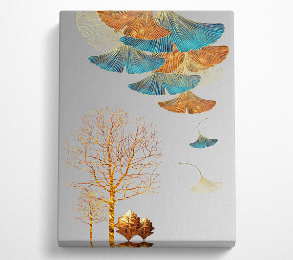  A Canvas Print of Gold Abstract Foliage Canvas Print