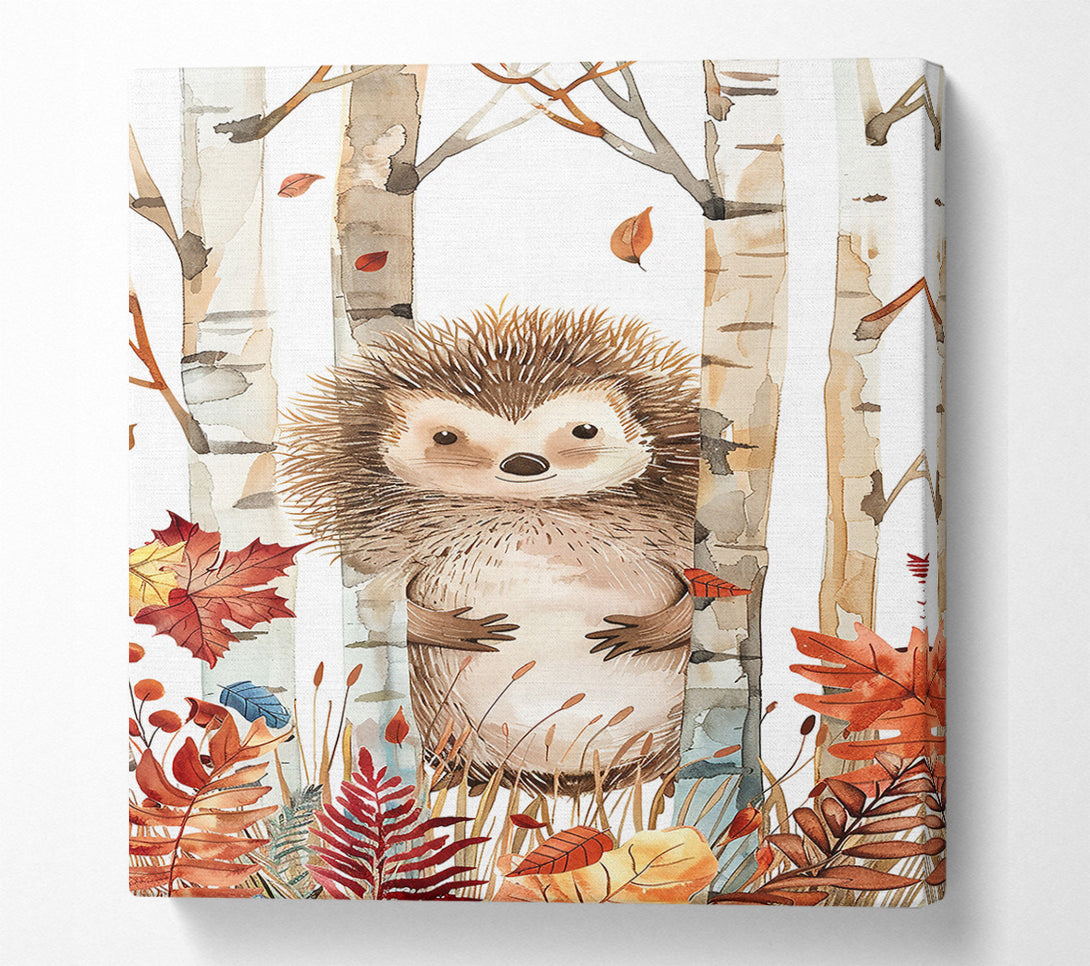  A Canvas Print of Autumn Brown Hedgehog Canvas Print