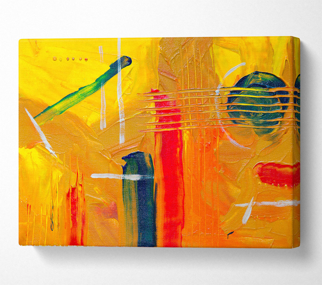  A Canvas Print of Golden Abstract Strokes Canvas Art