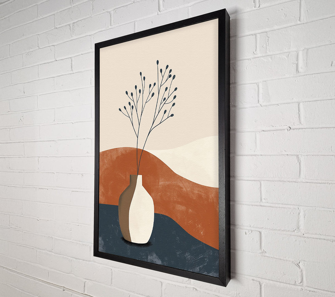  A Canvas Print of Blue Branches In Terracotta Canvas Art