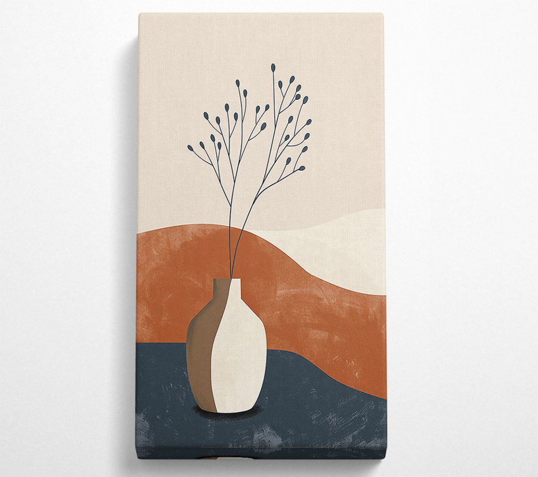  A Canvas Print of Blue Branches In Terracotta Canvas Art