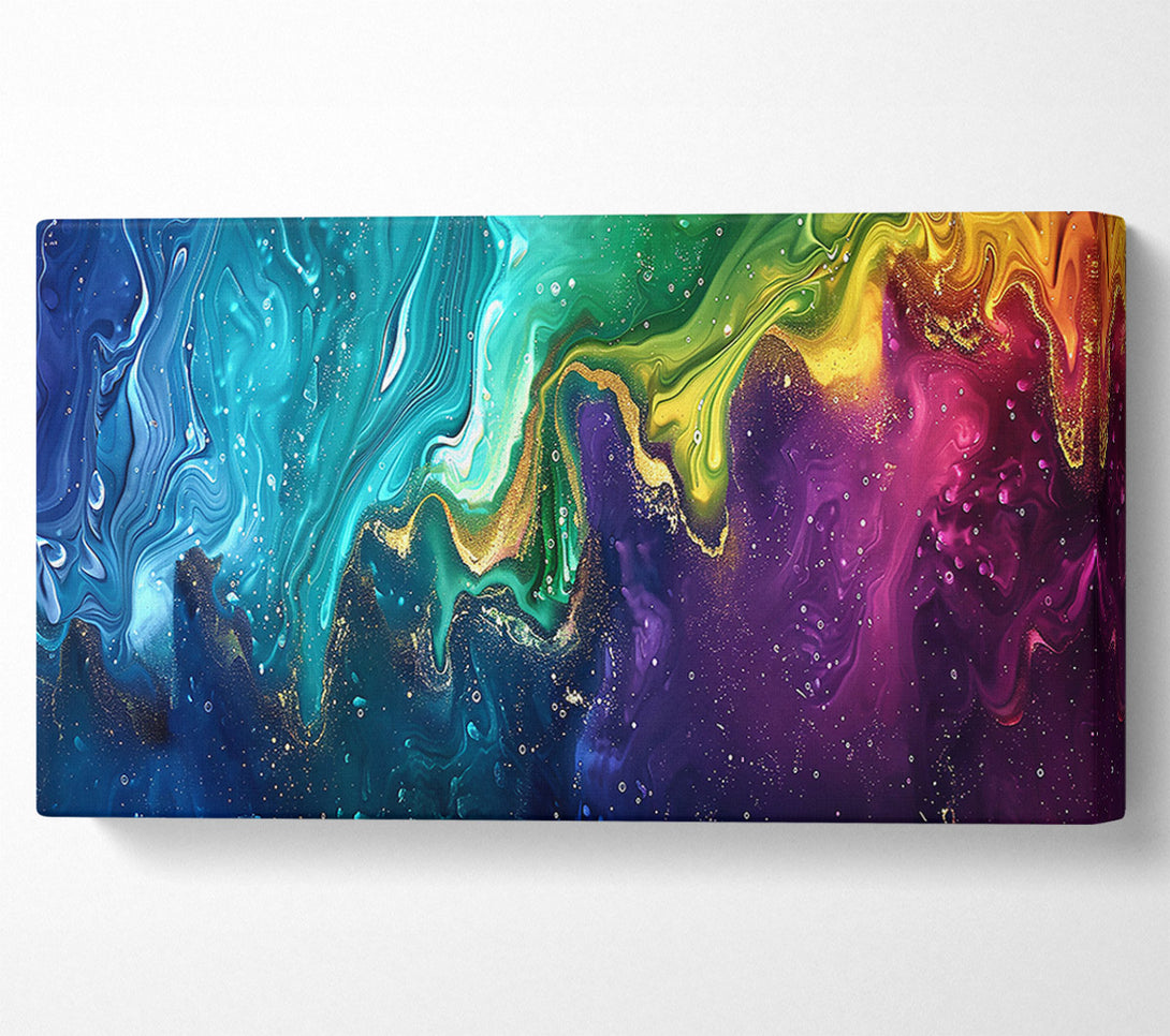  A Canvas Print of Teal Swirling Galaxy Canvas Wall Art