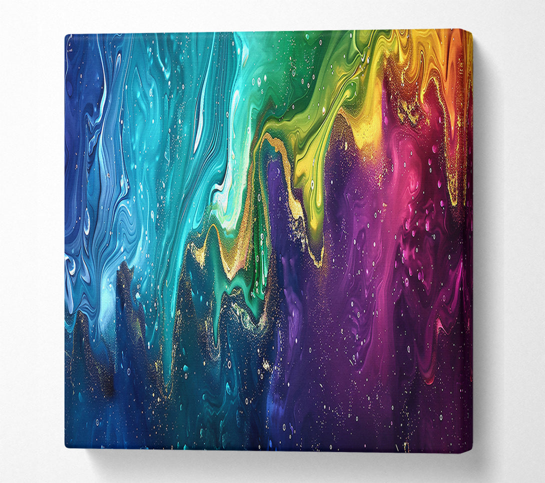  A Canvas Print of Teal Swirling Galaxy Canvas Wall Art