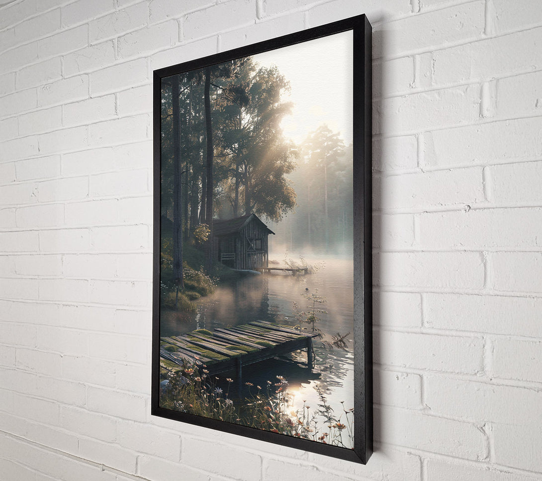  A Canvas Print of Golden Mist Cabin Canvas Wall Art