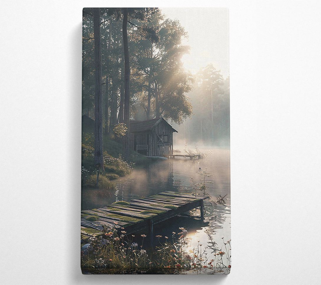  A Canvas Print of Golden Mist Cabin Canvas Wall Art