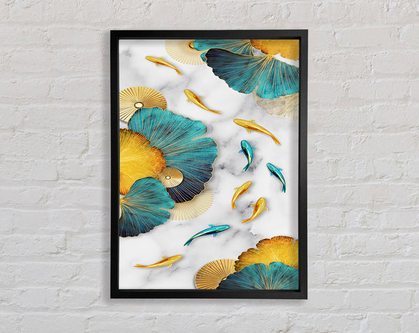 Gold And Blue Koi Fish