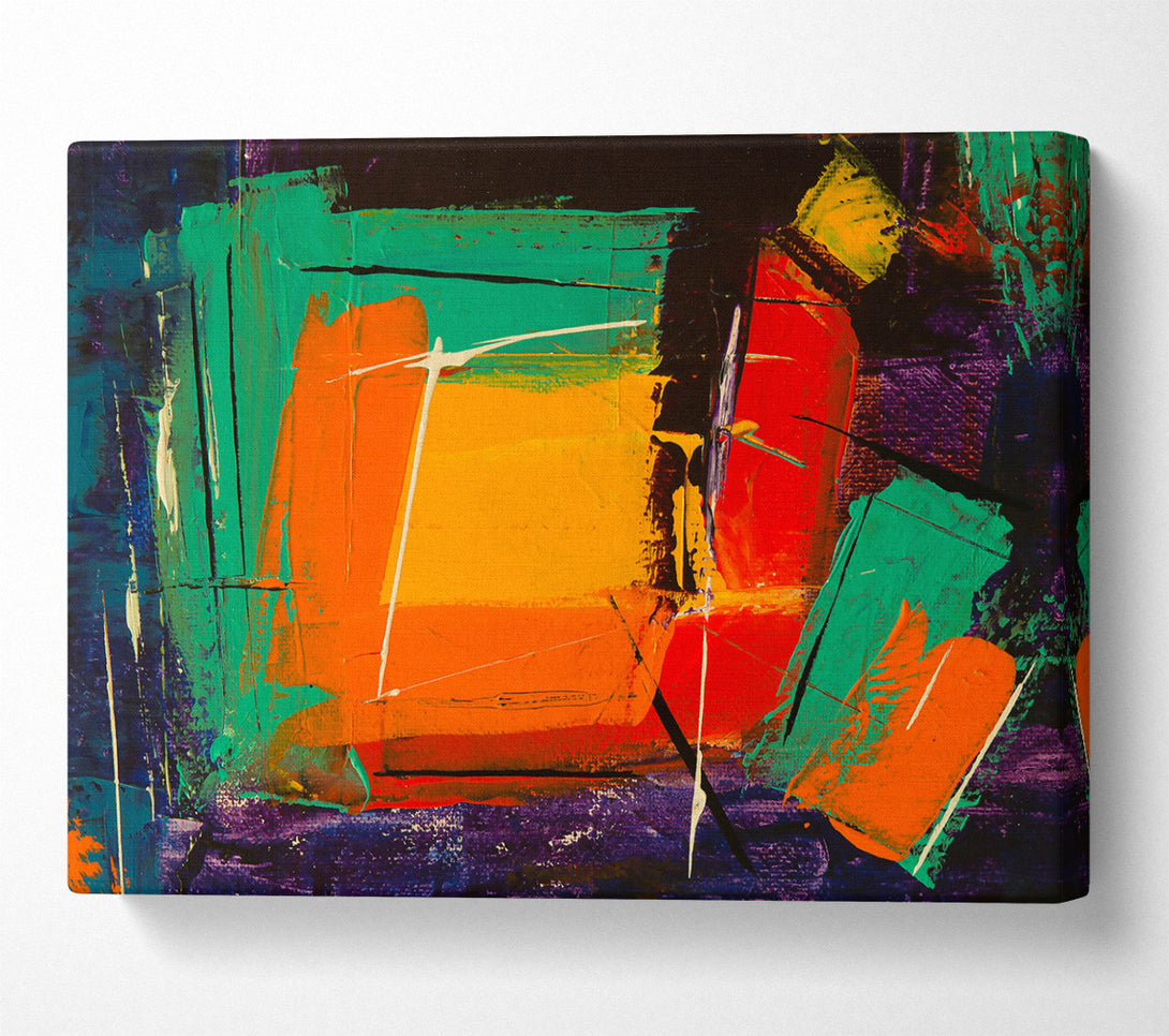  A Canvas Print of Orange Abstract Lines Canvas Print