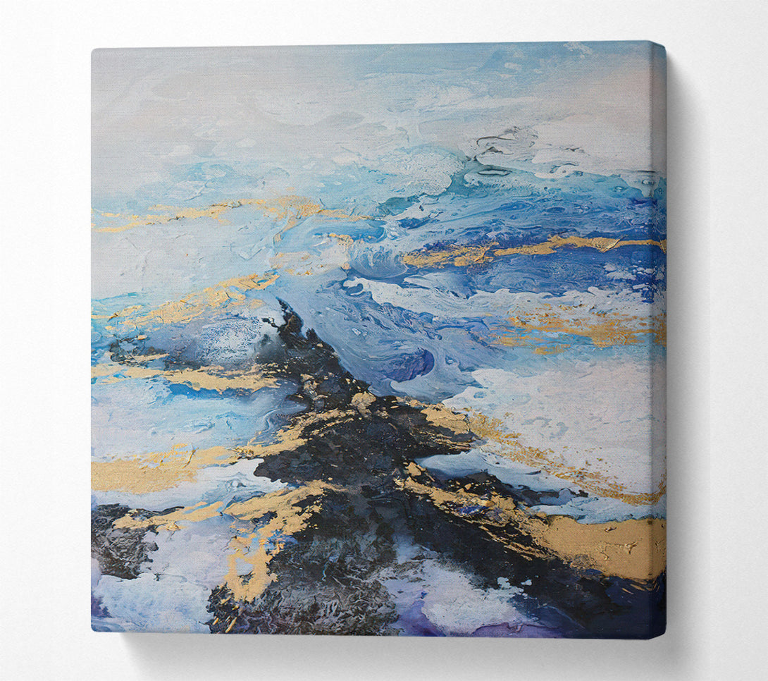  A Canvas Print of Gold And Blue Rough Canvas Print