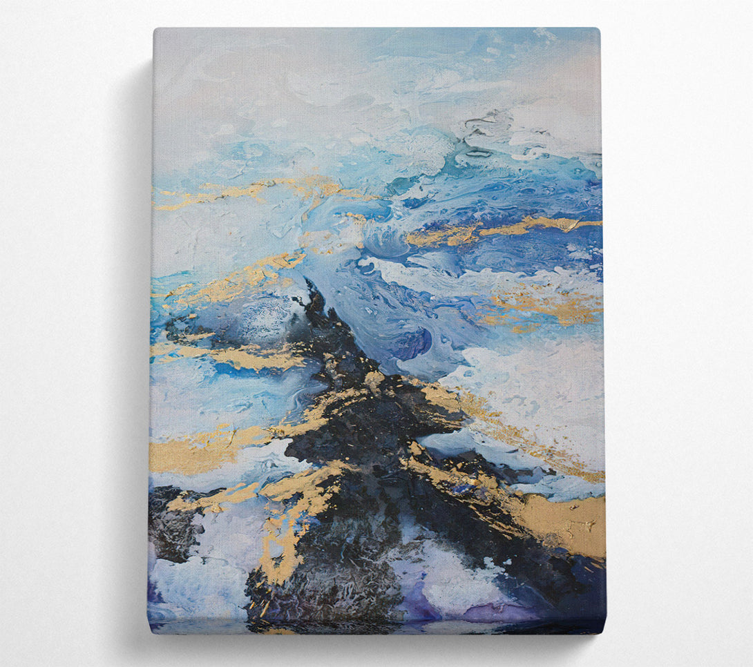  A Canvas Print of Gold And Blue Rough Canvas Print