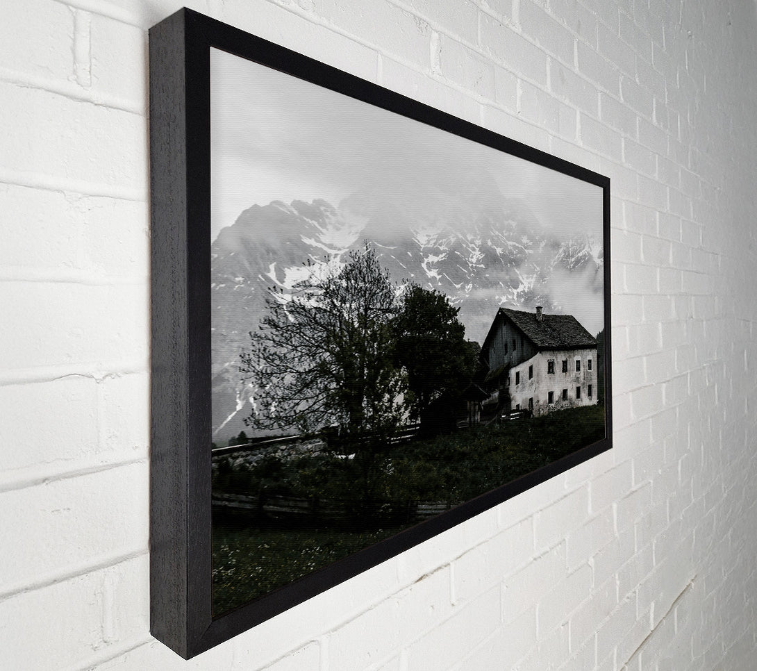  A Canvas Print of Whitewashed Mountain Home Canvas Wall Art