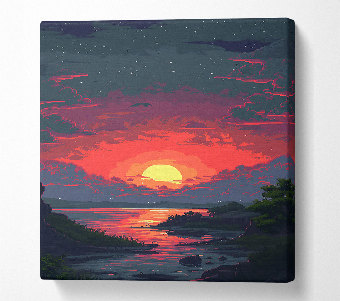  A Canvas Print of Crimson Sunset Glow Canvas Print