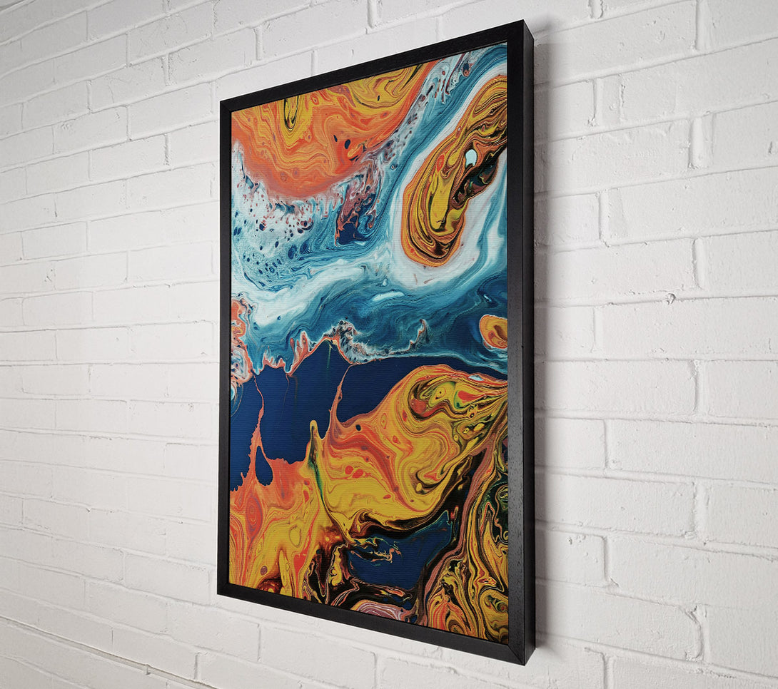  A Canvas Print of Golden Swirling Abstract Canvas Wall Art