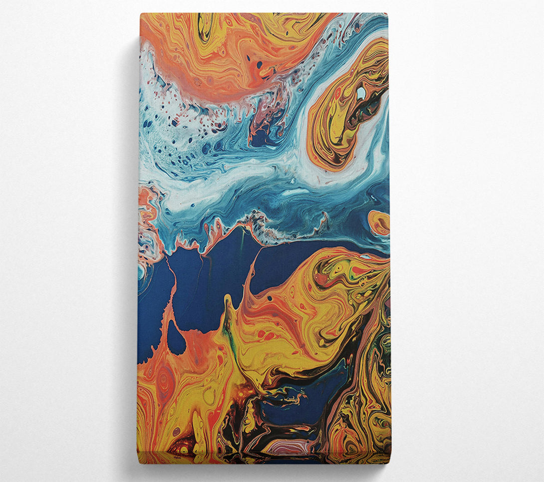  A Canvas Print of Golden Swirling Abstract Canvas Wall Art