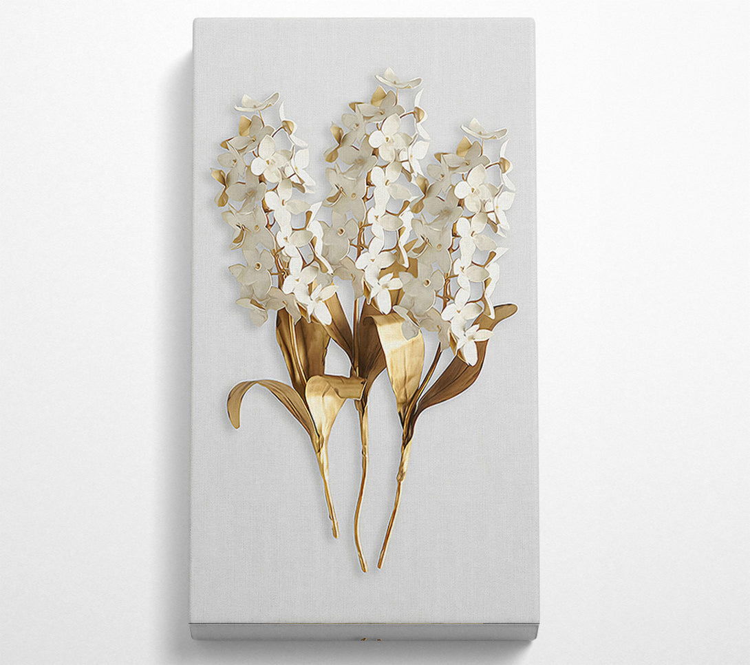  A Canvas Print of Gold And White Flowers Canvas Wall Art