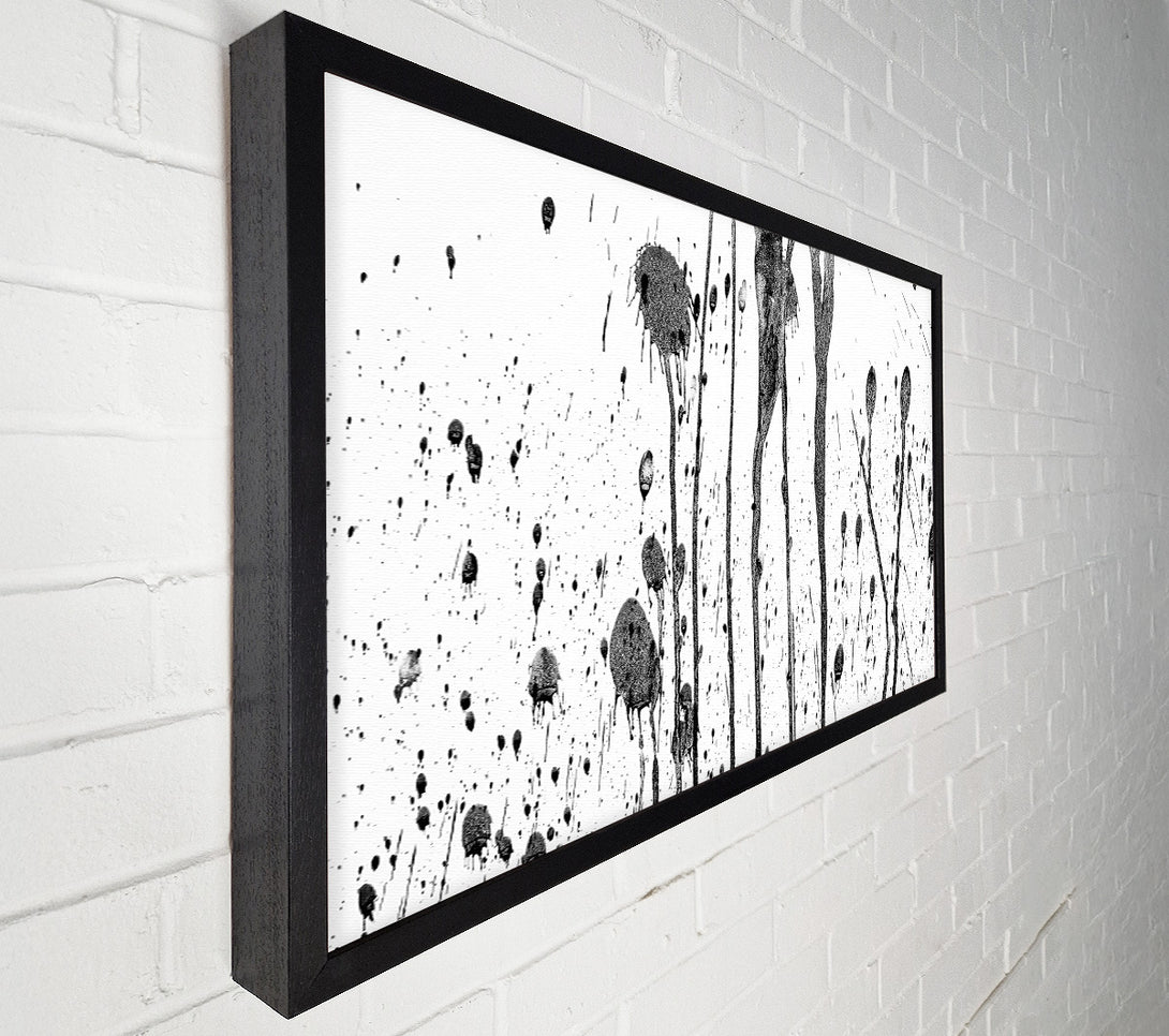  A Canvas Print of Black Ink Drizzle Canvas Wall Art